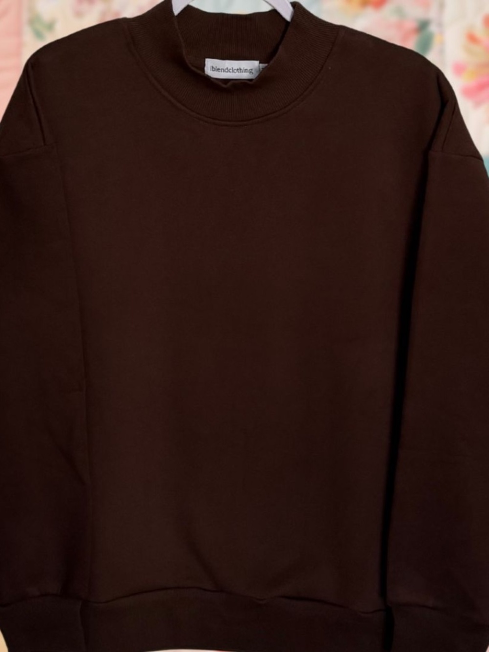 Mockneck Sweatshirt Brown 100% Cotton